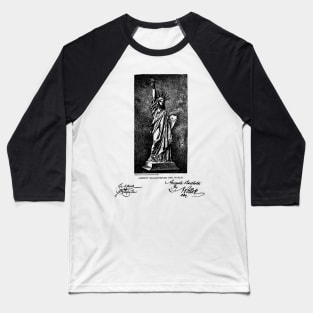 Statue of Liberty Vintage Patent Hand Drawing Baseball T-Shirt